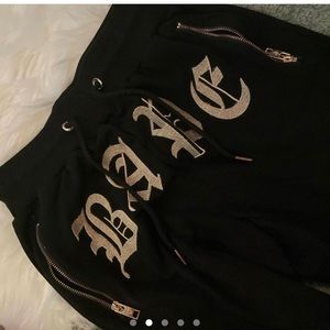 JOGGER PANTS A BATHING APE BAPE STAR GOLD LOGO BLACK PREMIU